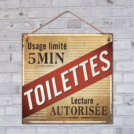 Plaque Métallique Toilettes Usage Limité Lecture Autorisée