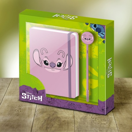 Set Angel Stitch Disney Rose - Carnet de Notes et Stylo