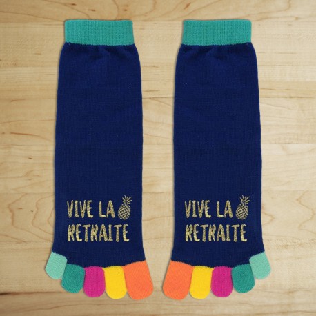 Chaussettes Orteils Multicolores Vive la Retraite